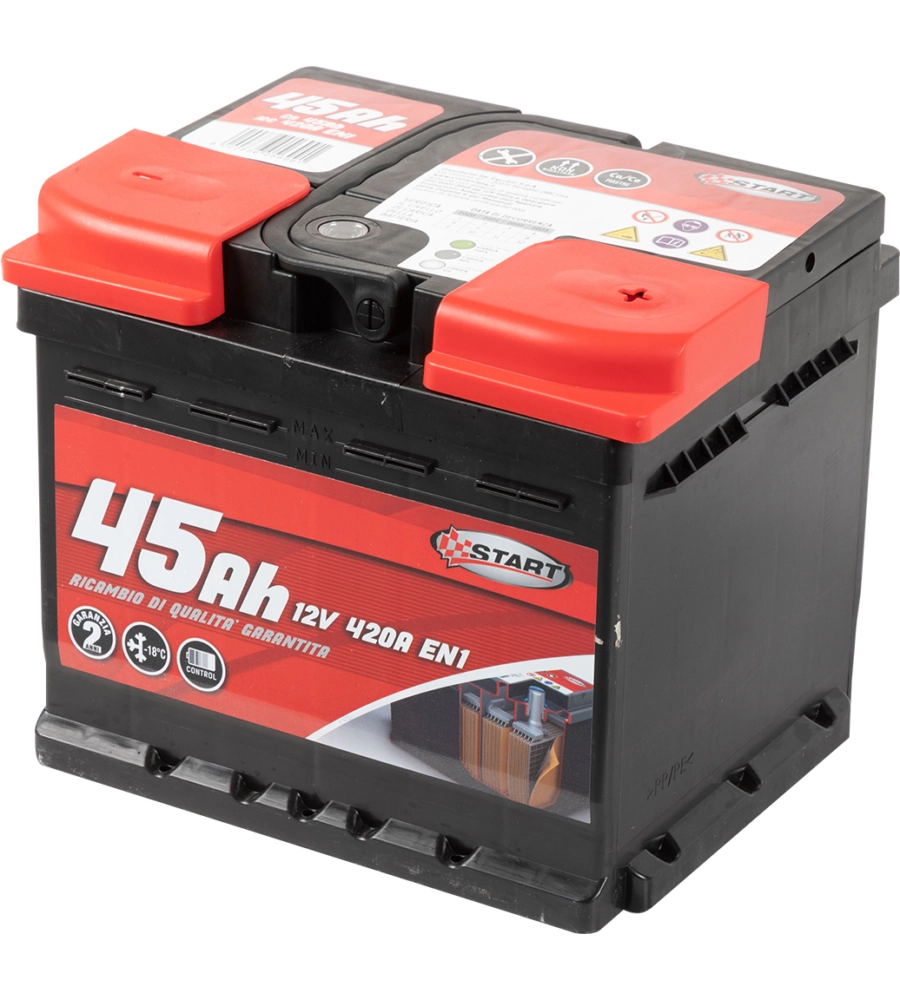 Batteria auto 45ah 12v 420a polo positivo destro cassetta l1